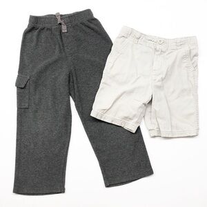 Garanimals toddler boys gray sweatpants + HealthTex cream shorts